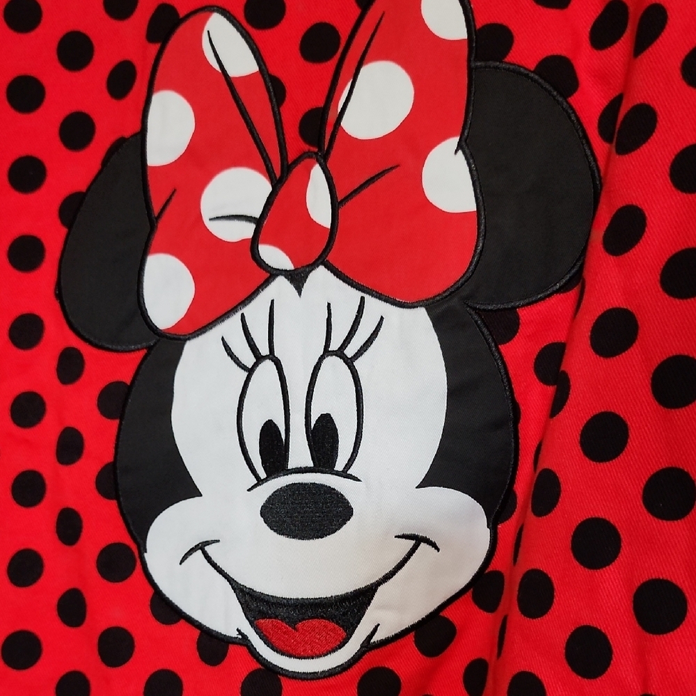 Stylish Disney Minnie Mouse Red Polka Dot Denim Jacket
